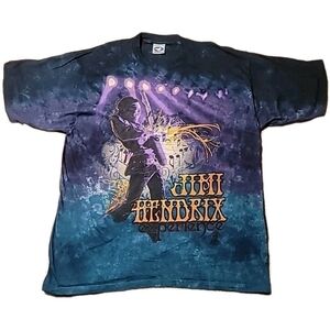 Vintage 90s Liquid Blue Jimi Hendrix Experience Tie-dieT-Shirt